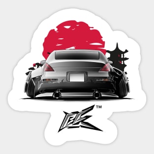 nissan 350z rear stanced black white gradient Sticker